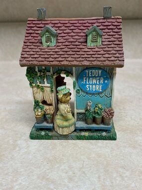 Russ Teddy Town Figurine with Blue and Yellow Accent